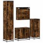 Set de muebles baño 4 pzas madera contrachapada roble ahumado de , Muebles de baño - Ref: Foro24-3301237, Precio: 362,98 €, D...
