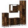 Set de muebles baño 4 pzas madera contrachapada roble ahumado de , Muebles de baño - Ref: Foro24-3301242, Precio: 410,60 €, D...