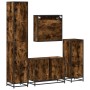 Set de muebles baño 4 pzas madera contrachapada roble ahumado de , Muebles de baño - Ref: Foro24-3301242, Precio: 410,60 €, D...