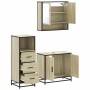 Set de muebles de baño 3 pzas madera contrachapada roble Sonoma de , Muebles de baño - Ref: Foro24-3301036, Precio: 212,98 €,...