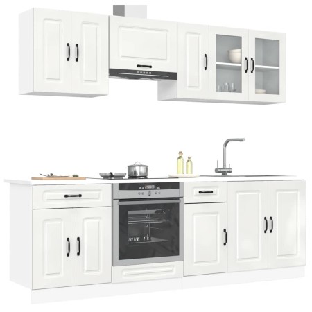 Mueble cocina Kalmar blanco de alto brillo 8 pzas de , Armarios de cocina - Ref: Foro24-3314823, Precio: 616,47 €, Descuento: %
