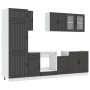 Mueble de cocina Kalmar negra 8 piezas madera contrachapada de , Armarios de cocina - Ref: Foro24-3314802, Precio: 631,08 €, ...