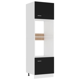 Armario de microondas madera contrachapada negro 60x57x207 cm de vidaXL, Armarios de cocina - Ref: Foro24-802547, Precio: 192...