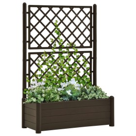 Jardinera con enrejado PP moca 100x43x142 cm de vidaXL, Maceteros y jardineras - Ref: Foro24-313984, Precio: 146,30 €, Descue...