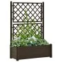 Jardinera con enrejado PP moca 100x43x142 cm de vidaXL, Maceteros y jardineras - Ref: Foro24-313984, Precio: 134,59 €, Descue...