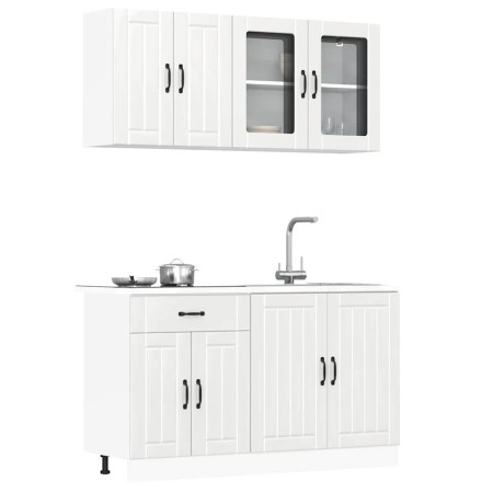 Mueble cocina Kalmar blanco de alto brillo 4 pzas de , Armarios de cocina - Ref: Foro24-3314863, Precio: 332,64 €, Descuento: %