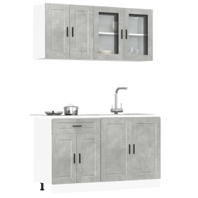 Mueble cocina Kalmar gris hormigón 4 pzas madera contrachapada de , Armarios de cocina - Ref: Foro24-3314875, Precio: 295,99 ...