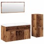Juego de muebles de baño 4 piezas madera ingeniería envejecida de , Muebles de baño - Ref: Foro24-3328601, Precio: 306,34 €, ...