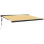 Toldo retráctil aluminio y tela amarillo y blanco 4,5x3 m de , Toldos - Ref: Foro24-3154609, Precio: 665,44 €, Descuento: %
