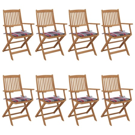 Sillas de jardín plegables 8 uds y cojines madera maciza acacia de , Sillas de jardín - Ref: Foro24-3074980, Precio: 458,46 €...