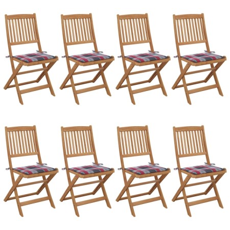 Sillas de jardín plegables 8 uds y cojines madera maciza acacia de , Sillas de jardín - Ref: Foro24-3075034, Precio: 393,26 €...