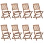 Sillas de jardín plegables 8 uds y cojines madera maciza acacia de , Sillas de jardín - Ref: Foro24-3075034, Precio: 393,26 €...