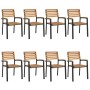 Juego de comedor de jardín 9 pzas madera maciza acacia y metal de , Conjuntos de jardín - Ref: Foro24-3155413, Precio: 973,90...