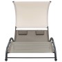 Tumbona doble con toldo textilene taupe de , Tumbonas - Ref: Foro24-310545, Precio: 255,27 €, Descuento: %