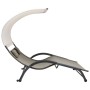 Tumbona doble con toldo textilene taupe de , Tumbonas - Ref: Foro24-310545, Precio: 255,27 €, Descuento: %