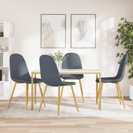 Sillas de comedor 4 unidades terciopelo gris oscuro en Sillas de comedor | Comprar online en Foru.es