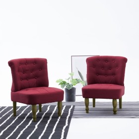 Sillones de estilo francés 2 unidades de tela color vino tinto de , Sillones - Ref: Foro24-282137, Precio: 229,98 €, Descuent...