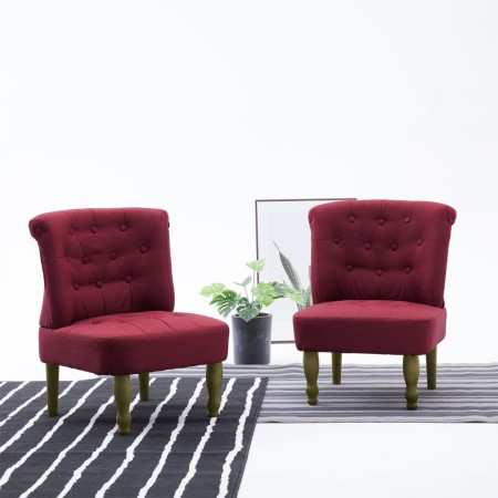 Sillones de estilo francés 2 unidades de tela color vino tinto de , Sillones - Ref: Foro24-282137, Precio: 229,98 €, Descuent...