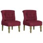 Sillones de estilo francés 2 unidades de tela color vino tinto de , Sillones - Ref: Foro24-282137, Precio: 229,98 €, Descuent...