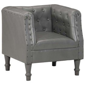 Sillón de cuero auténtico gris de , Sillones - Ref: Foro24-286591, Precio: 251,90 €, Descuento: %