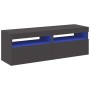 Muebles de TV con luces LED 2 uds gris 60x35x40 cm de , Muebles TV - Ref: Foro24-804414, Precio: 116,18 €, Descuento: %