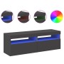 Muebles de TV con luces LED 2 uds gris 60x35x40 cm de , Muebles TV - Ref: Foro24-804414, Precio: 116,18 €, Descuento: %