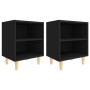 Mesitas de noche 2 uds patas madera maciza negras 40x30x50 cm de , Mesitas de noche - Ref: Foro24-805782, Precio: 54,90 €, De...