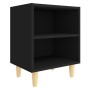 Mesitas de noche 2 uds patas madera maciza negras 40x30x50 cm de , Mesitas de noche - Ref: Foro24-805782, Precio: 54,90 €, De...