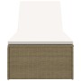 Tumbona de ratán sintético marrón y blanco crema de , Tumbonas - Ref: Foro24-310147, Precio: 248,96 €, Descuento: %