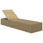 Tumbona de ratán sintético marrón y blanco crema de , Tumbonas - Ref: Foro24-310147, Precio: 248,96 €, Descuento: %