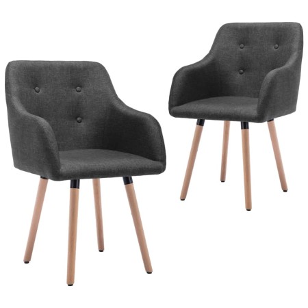 Sillas de comedor 2 unidades tela gris oscuro de , Sillas de comedor - Ref: Foro24-322982, Precio: 169,62 €, Descuento: %
