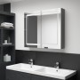 Armario de baño con espejo y LED gris 80x12x68 cm de , Tocadores de baño - Ref: Foro24-326513, Precio: 175,26 €, Descuento: %