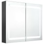 Armario de baño con espejo y LED gris 80x12x68 cm de , Tocadores de baño - Ref: Foro24-326513, Precio: 175,26 €, Descuento: %