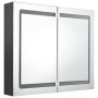 Armario de baño con espejo y LED gris 80x12x68 cm de , Tocadores de baño - Ref: Foro24-326513, Precio: 175,26 €, Descuento: %