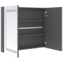 Armario de baño con espejo y LED gris 80x12x68 cm de , Tocadores de baño - Ref: Foro24-326513, Precio: 175,26 €, Descuento: %
