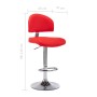 Taburete de cocina de cuero sintético rojo de , Taburetes de cocina - Ref: Foro24-249650, Precio: 105,10 €, Descuento: %