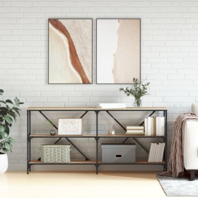 Mesa consola hierro madera ingeniería roble Sonoma 160x30x75 cm de , Mesas auxiliares - Ref: Foro24-832849, Precio: 105,29 €,...