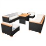 Set muebles de jardín 10 piezas y cojines ratán sintético negro de , Conjuntos de jardín - Ref: Foro24-42753, Precio: 1,00 €,...