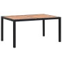 Set comedor de jardín 7 piezas ratán sintético y madera negro de , Conjuntos de jardín - Ref: Foro24-47681, Precio: 736,59 €,...