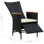 Set comedor de jardín 7 piezas ratán sintético y madera negro de , Conjuntos de jardín - Ref: Foro24-47681, Precio: 736,59 €,...
