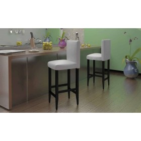 Taburetes de cocina 6 unidades cuero artificial blanco de , Taburetes de cocina - Ref: Foro24-160720, Precio: 574,45 €, Descu...