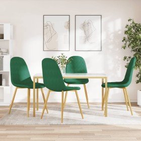 Sillas de comedor 4 unidades terciopelo verde oscuro en Sillas de comedor | Comprar online en Foru.es