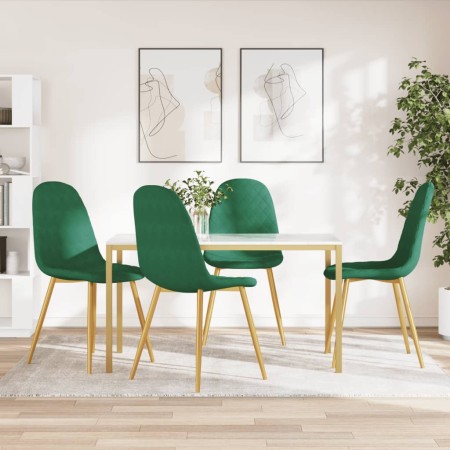 Sillas de comedor 4 unidades terciopelo verde oscuro en Sillas de comedor | Comprar online en Foru.es