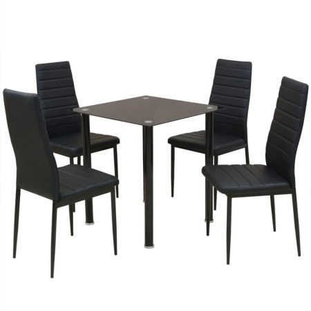Conjunto de mesas y sillas de comedor de cinco piezas negro de , muebles para cocinas y comedores - Ref: Foro24-242933, Preci...