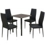Conjunto de mesas y sillas de comedor de cinco piezas negro de , muebles para cocinas y comedores - Ref: Foro24-242933, Preci...