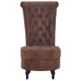 Silla de respaldo alto de cuero sintético de ante marrón de , Sillones - Ref: Foro24-281380, Precio: 295,97 €, Descuento: %