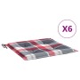 Cojines de silla de jardín 6 uds tela a cuadros rojo 50x50x3 cm de , Cojines para sillas y sofás - Ref: Foro24-314070, Precio...