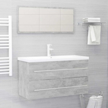 Set muebles de baño 2 piezas madera contrachapada gris hormigón de , Muebles de baño - Ref: Foro24-804849, Precio: 96,10 €, D...