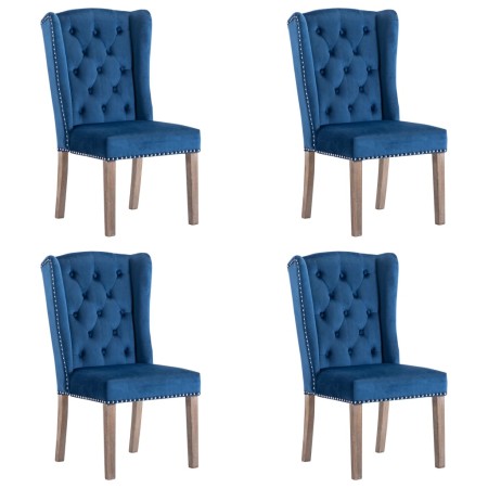 Sillas de comedor 4 unidades terciopelo azul de , Sillas de comedor - Ref: Foro24-3055848, Precio: 775,37 €, Descuento: %