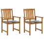 Sillas de jardín con cojines 2 unidades madera maciza de acacia de , Sillas de jardín - Ref: Foro24-3061195, Precio: 149,97 €...